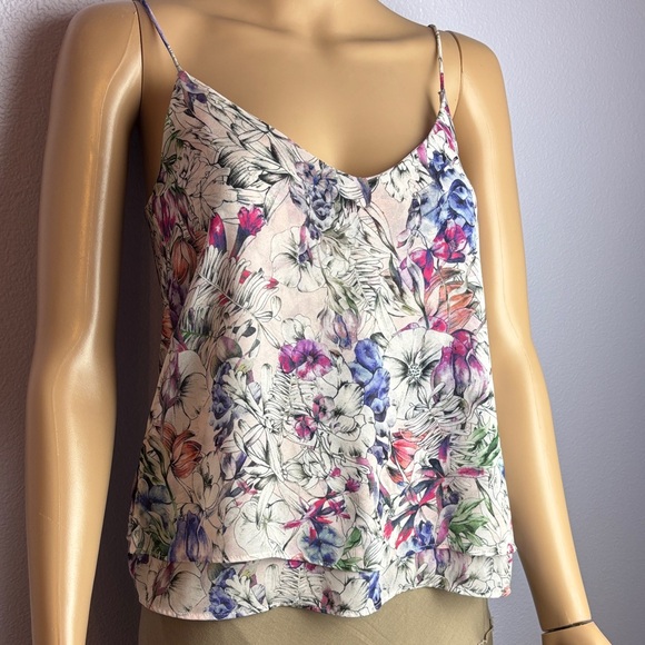 Semi Sheer Double Layered Flowy Floral Print Women's Top - Picture 1 of 9